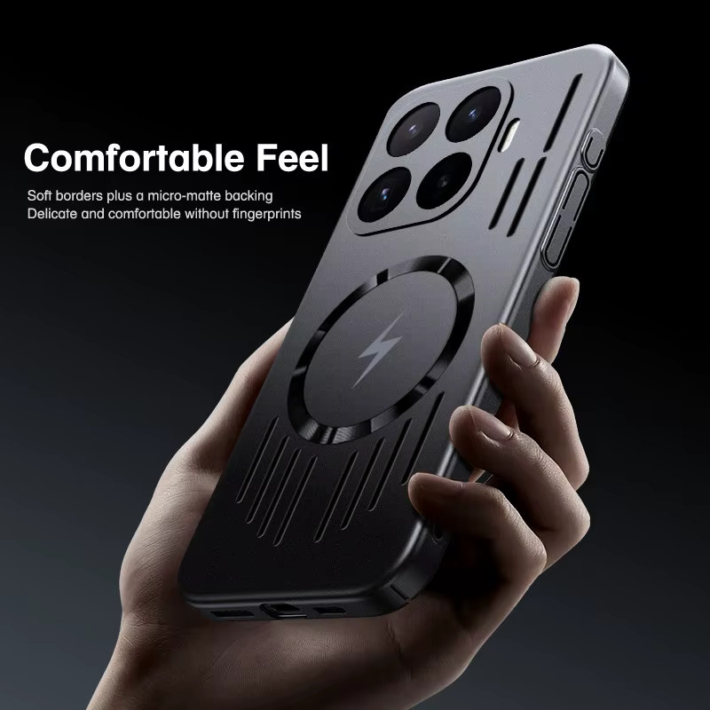 Magnetische und ultradünne PC-Handyhülle mit Wärmeableitung für Xiaomi 17T 15T 15 14 Pro 17 Max 17 Pro Max, stoßfeste Abdeckung in Schwarz oder Silber - Bild 1