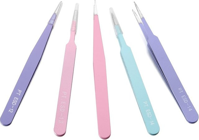 YouYoungDifferent Edelstahl Pinzette in Pink für Schmuckherstellung und DIY Epoxidharz Arbeiten - Bild 1