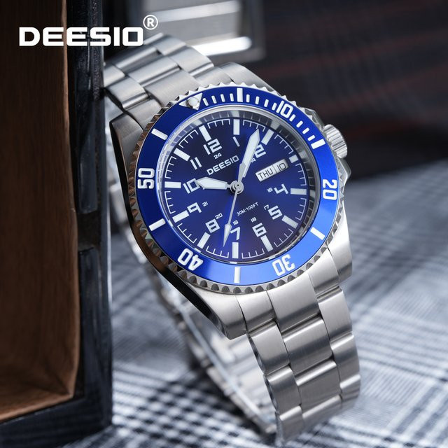 Deesio Armbanduhr Automatik, Edelstahl, Blau, Herren - Bild 1