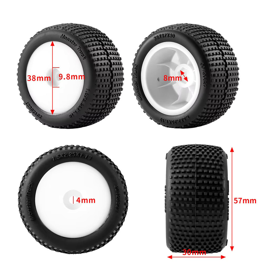 AXSPEED LOSI Mini-T Upgrade-Teile, 4-teiliges Set, Kunststoff und Gummi, 1:18 - Bild 4