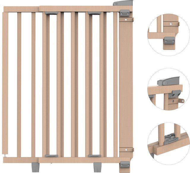 Geuther Türschutzgitter Oris 2732+ aus Buchenholz für Öffnungen von 58 cm bis 93 cm - Bild 1