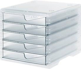 Styro styroswing light Schubladenbox aus Polystyrol mit 5 Schüben, transparent, B: 27,0 cm, T: 34,0 cm, H: 25,5 cm - Bild 1