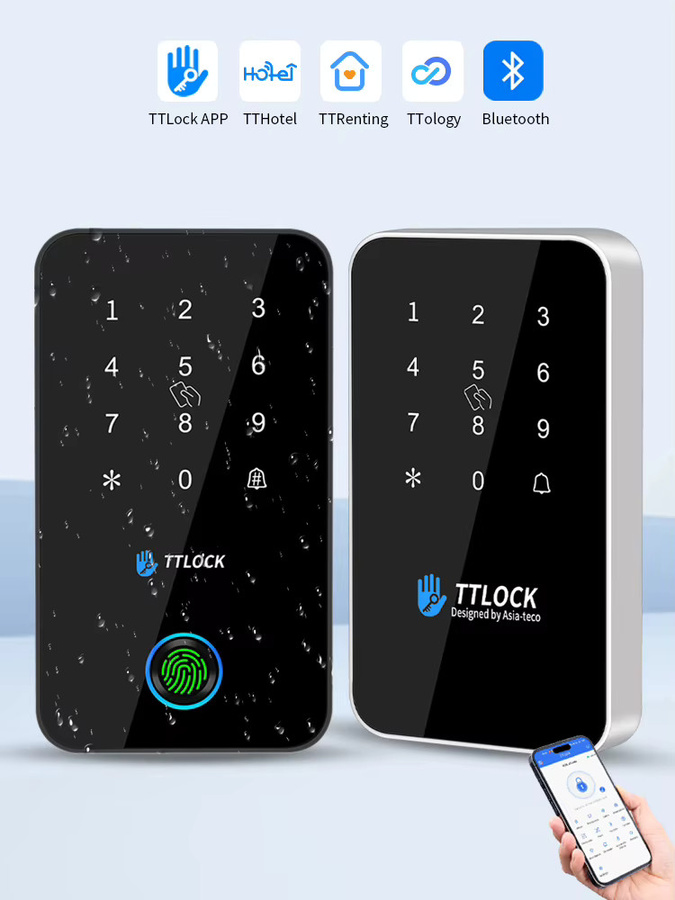 LUCKING DOOR Digitales Smart Lock mit Biometrie, NFC, Bluetooth und TTlock App, IP67 wasserdichtes elektronisches Codeschloss mit Tastatur in Schwarz oder Grau - Bild 6
