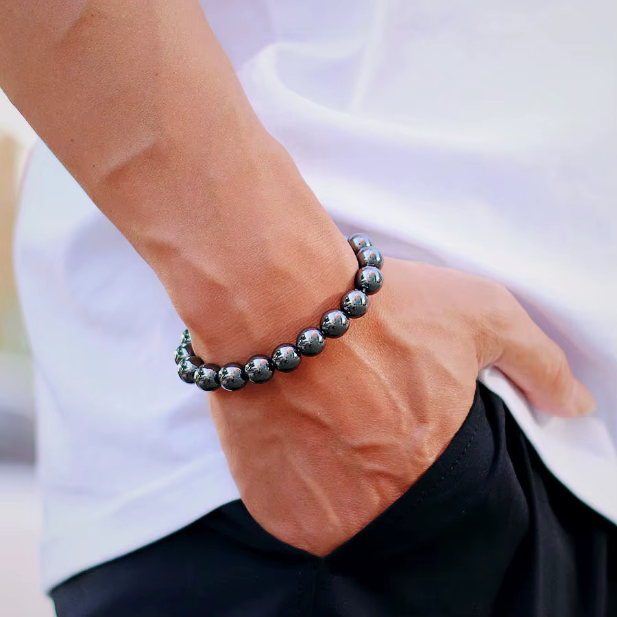 Pulseria Armband, Hämatit-Stein, Schwarz, Herren - Bild 3