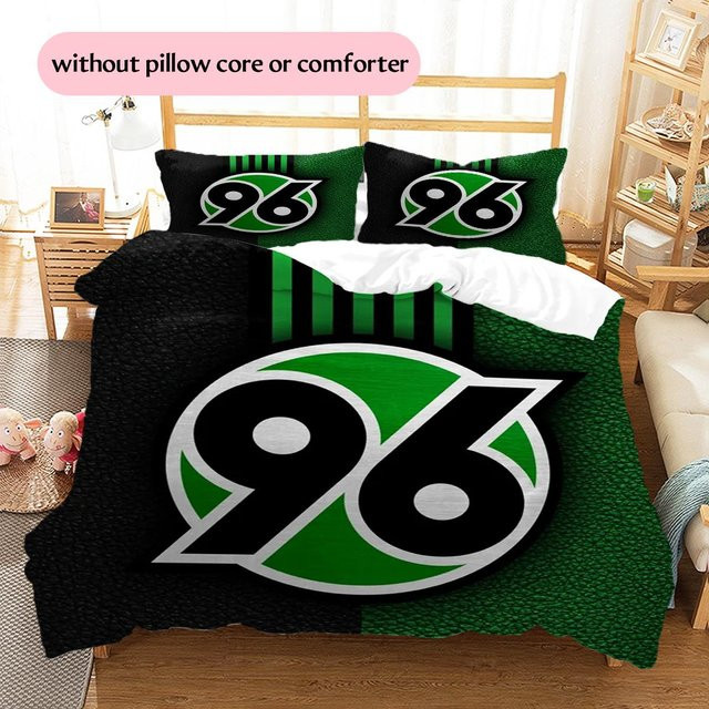 Bettwäsche Set Hannover 96 FC Muster von HAPPYDAYSET in Grün, bestehend aus 1 Bettbezug und 2 Kissenbezügen, B/T/H: 140 x 200 cm - Bild 1