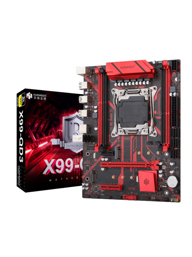 HUANANZHI X99-QD3 Motherboard für Intel LGA2011-3 Prozessoren, DDR3 4-Kanal 1866/1600/1333 MHz, 128 GB, SATA3.0 6 Gbit/s, Schwarz - Bild 5