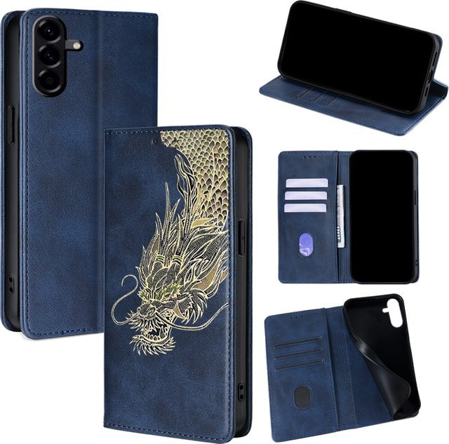 Magnetische Leder-Brieftasche Business Flip Case Schutzhülle für Samsung Galaxy A56 A36 A26 A16 A17 A07 A55 A25 A15 A54 A34 in Blau oder Grün - Bild 1