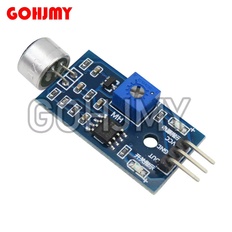 GOHJMY Sound Sensor Modul mit MAX4466 und MAX9814 Mikrofon Verstärker für Arduino in Rot - Bild 2