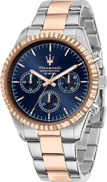 Maserati Chronograph, Edelstahl, Blau, Quarz, 43 mm, Herren - Bild 1