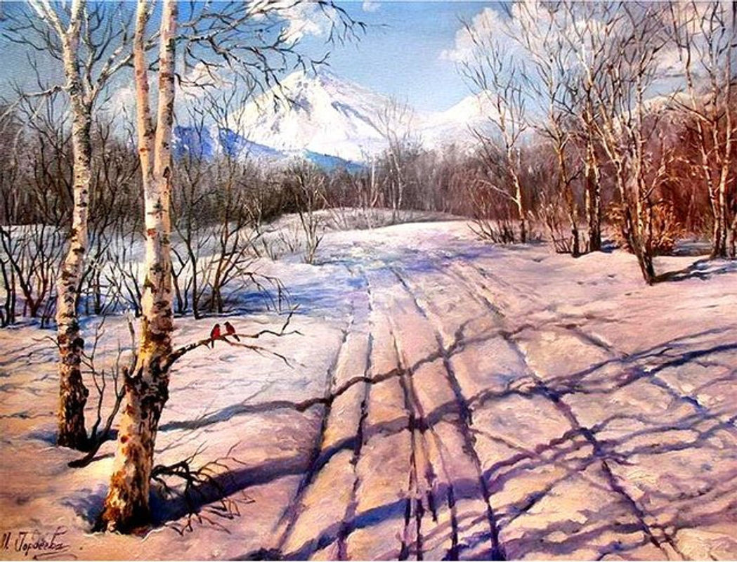 FIYO Diamond Painting Set Winterwald 5D DIY mit runden Steinen, Mehrfarbig, B x H: 30 x 20 cm - Bild 1