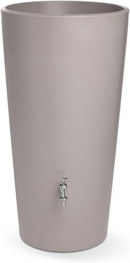 ARVES Regentonne Rainbowl Flower Regenspeicher aus Kunststoff mit integrierter Pflanzenkammer, 150 l, Taupe-Braun - Bild 1