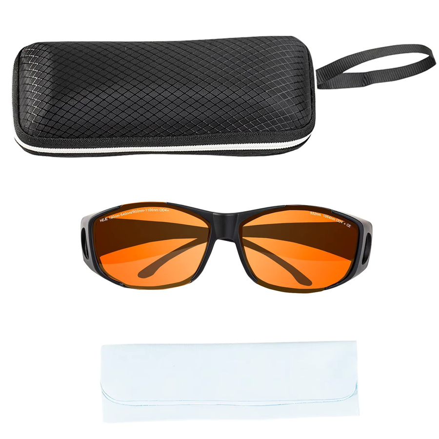 NEJE Laserschutzbrille Orange für UV- und Blaulicht Wellenlängen 190 nm-540 nm sowie 900 nm-1100 nm - Bild 3