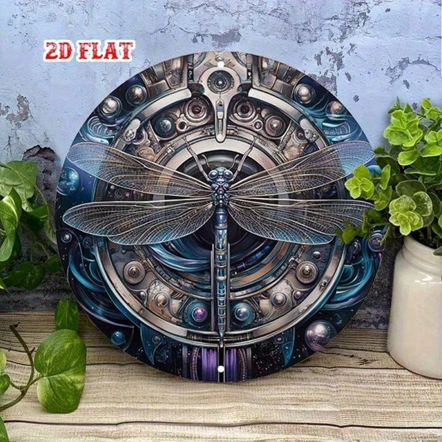 CIFBUY Steampunk Libelle Metallschild Vintage Wandkunst aus Aluminium in Multicolour - Bild 1
