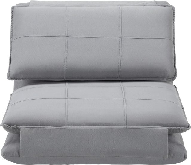Bessagi Home Schlafsessel Eni in Grau aus Webstoff mit Armlehnen - Bild 1