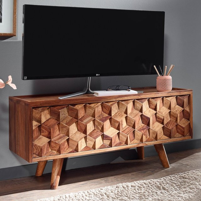FineBuy Lowboard TV Schrank aus Holz in Braun, B/T/H: 92 x 44 x 35 cm - Bild 1