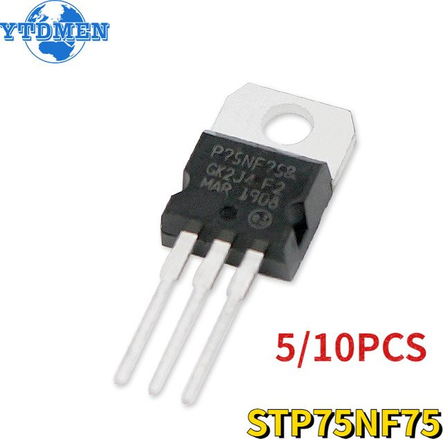 YTDMEN STP75NF75 Mosfet Transistor Kit, P75NF75 75V 80A Feldeffekttransistoren in Schwarz - Bild 1