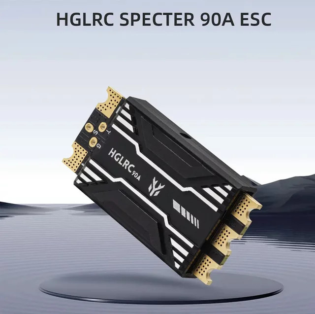 HGLRC SPECTRE 90A ESC mit BL32 Unterstützung, Telemetrie und Dual MOS CNC Shell für RC FPV Drohnen, Schwarz - Bild 1