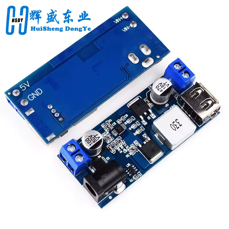HUISHENGYUFA DC-DC Step Down Netzteil Buck Converter mit USB-C, 24V/12V zu 5V 5A, Einstellbares Lade Modul in Blau - Bild 4