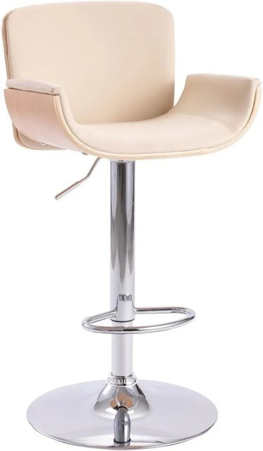 vidaXL Barhocker in Creme mit Kunstleder und Holzbeinen im modernen Design - Bild 1