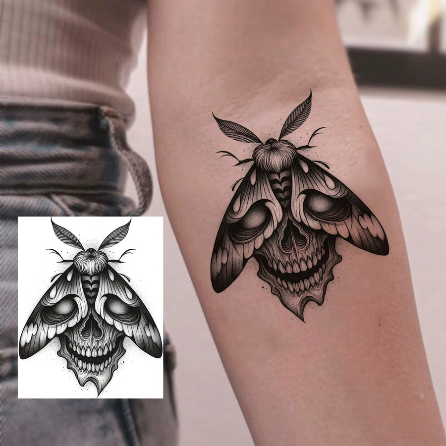 YURAN Temporäre Tattoos, Spinnen, Haie und Motten, Unisex - Bild 2