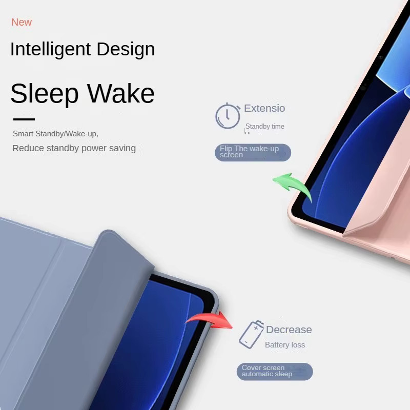 Magnetische Schutzhülle für Xiaomi Pad 8 und Pad 7 Pro 11,2 Zoll, Klappbarer Ständer aus weichem PU, Farbe: Blau - Bild 2