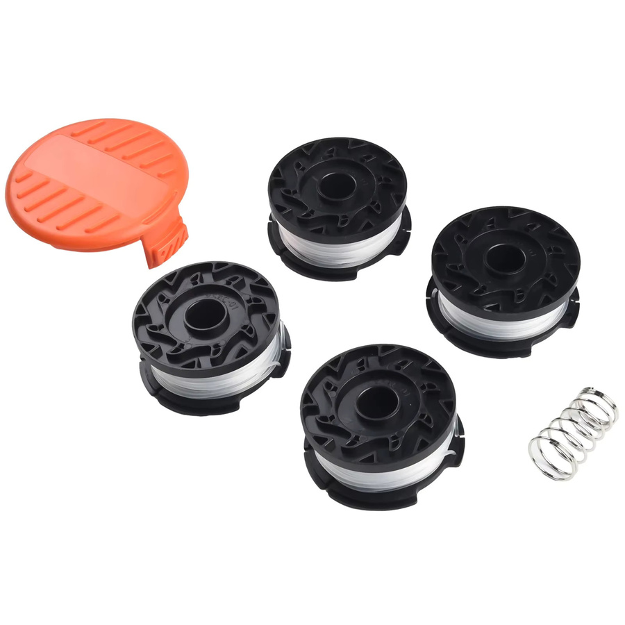 Black Decker Ersatzteil-Set mit 4 Fadenspulen und Spulendeckeln inklusive Feder für Rasenmäher GH400 GH500 GH600 GH610 GH900 GH912 - Bild 4