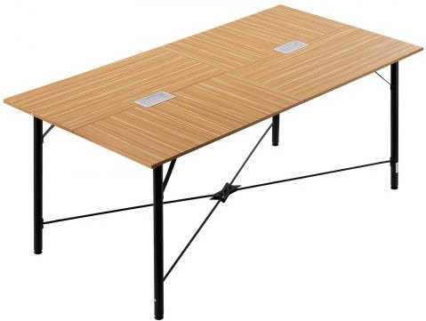VEVOR Konferenztisch für 6-8 Personen in Braun, moderner rechteckiger Besprechungstisch mit Metallbeinen für Büro und Konferenzraum, B/T/H: 180 x 90 x 75 cm - Bild 1
