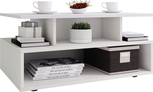 VCM Couchtisch Esila in Weiss, B/T/H: 50 x 40 x 80 cm - Bild 1