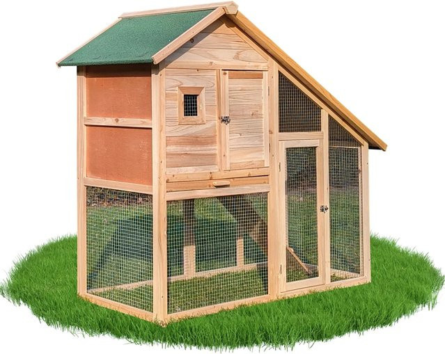 NYVI Kaninchenstall Semplice mit Auslauf aus Holz in Natur, wetterfest für draußen, B/T/H: 138 x 61 x 120,5 cm - Bild 2