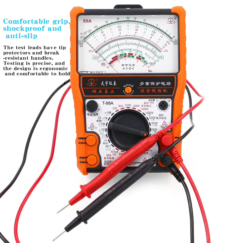 NJTY 88A Analoges Multimeter in Orange mit hochpräzisem Summer und Überlastschutz - Bild 5