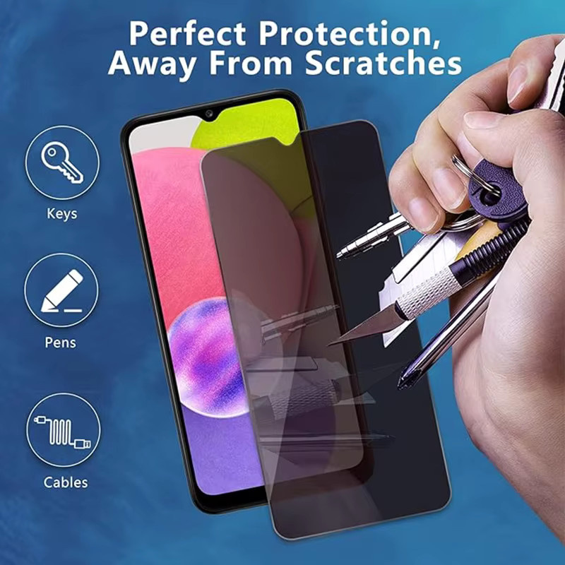 3er-Pack Anti-Spion Schutzglas für Samsung Galaxy A15 A35 A55 A05 A14 A54 A12 A17 A16 A26, Transparent - Bild 5