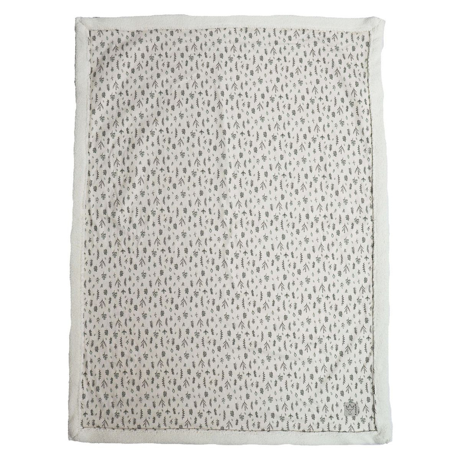 Kaiser Babydecke Winter Jersey Leave in Beige und Weiß, flauschiger Fleece aus Baumwolle - Bild 1