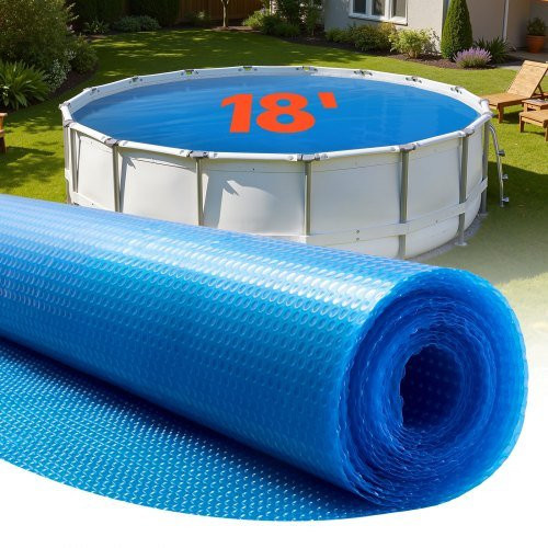VEVOR Solar Pool Abdeckung rund, Blaue Solarfolie aus PE-Material mit Luftblasen zur Wärmespeicherung, Durchmesser: 548,6 cm - Bild 1