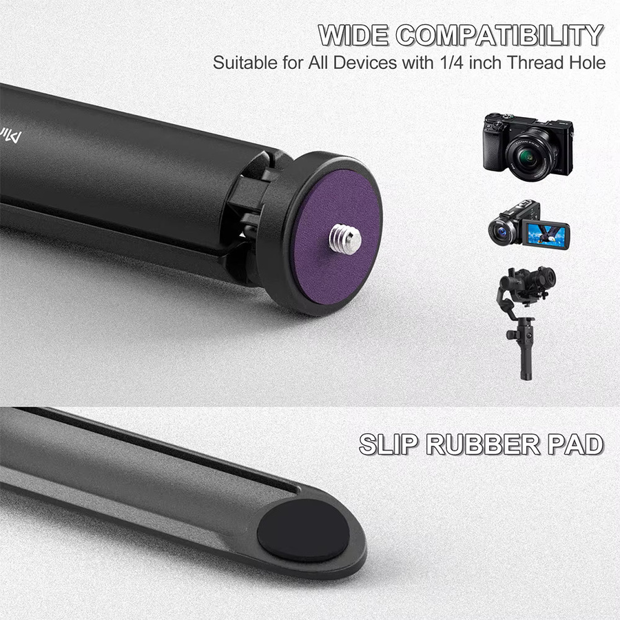 MINIFOCUS Mini Metall Tischstativ in Schwarz mit 1/4 Zoll Schraube für Kamera, GoPro, Insta360 und DJI Gimbal - Bild 4