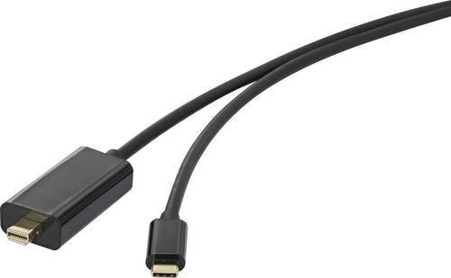 Renkforce USB-C auf Mini-DisplayPort Adapterkabel Schwarz, Länge: 5,00 m - Bild 1
