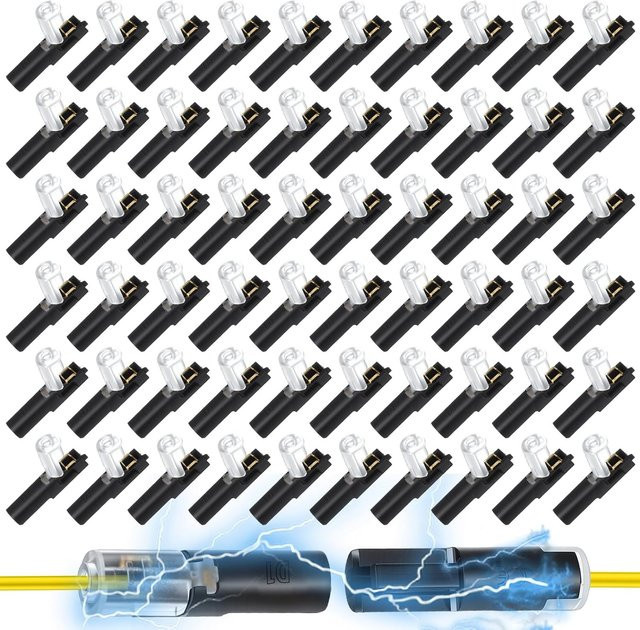 AOKIN 1-Poliger Niederspannungs-Kabelsteckverbinder Set aus Kunststoff, 60 Stück LED-Schnellverbinder ohne Löten mit Verriegelungsmechanismus - Bild 1