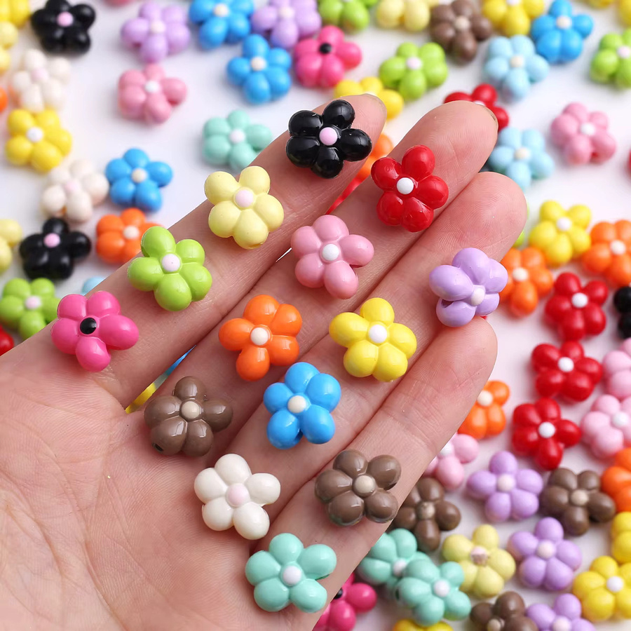 NASSBORO Charms, Blumen-Dekorationsperlen, 15 mm, Frühlingsfarben - Bild 3