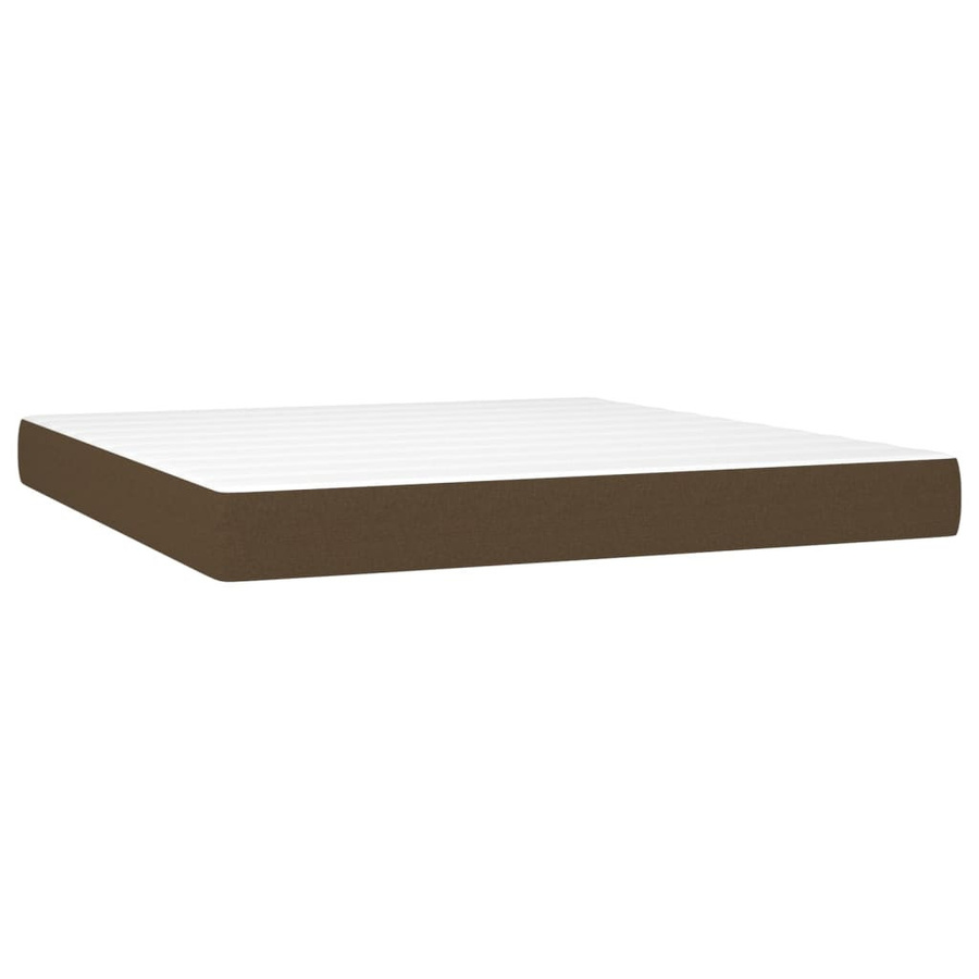 vidaXL Boxspringbett mit Matratze und Kopfteil, Braun, Stoff, B/T/H: 180 x 200 cm - Bild 4