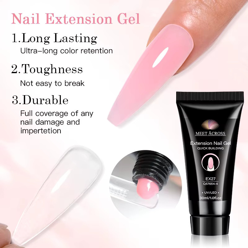 MEET ACROSS Aufbaugel, Nude Pink, 30 ml, Glänzend - Bild 3