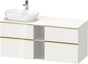 Duravit Waschtischunterschrank D-Neo in Weiß Hochglanz mit 2 Schubladen, Breite: 140 cm, Tiefe: 55 cm, Höhe: 66,4 cm - Bild 1