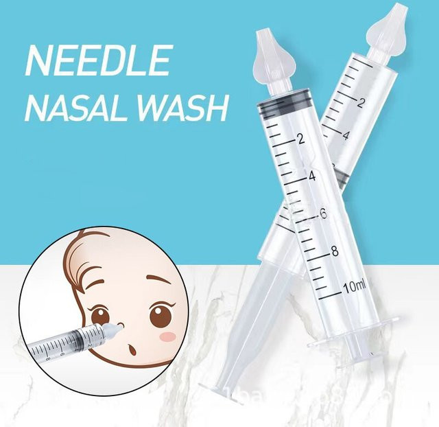 2er-Set Baby Nasenreiniger Spritzen zur Nasenpflege für Säuglinge, 10 ml, lila und transparent - Bild 1