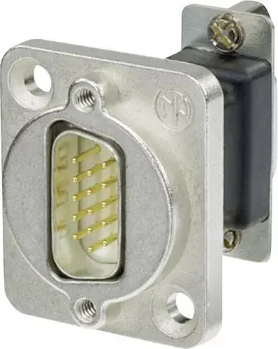 Neutrik NADB15MF D-SUB Adapter in Silber mit 15-poligem D-SUB-Stecker und 15-poliger D-SUB-Buchse - Bild 1