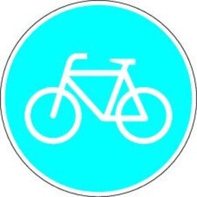 ADCO Radfahrer Sonderweg Rundschild Durchmesser: 60 cm, Farbe: Türkis, Material: Aluminium - Bild 1