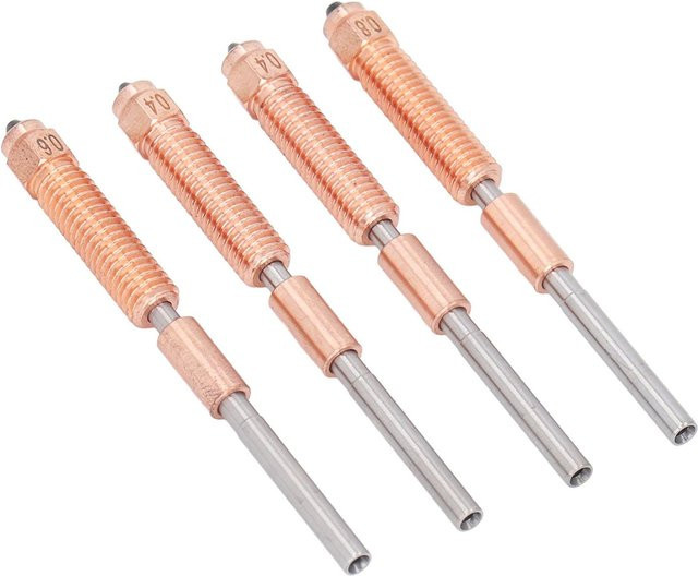 Koogeelife 4er Set Ganzmetall Heatbreak Düsenersatz mit integrierten Druckdüsen für Ender in Beige und Multicolour (0,4 mm, 0,6 mm, 0,8 mm) - Bild 1