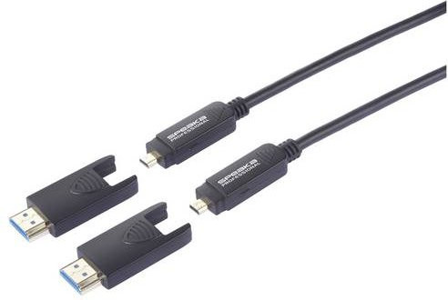 SpeaKa Professional Glasfaser HDMI Anschlusskabel in Schwarz mit HDMI-A und HDMI-Micro-D Steckern - Bild 1