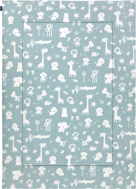 Alvi Krabbeldecke aus Baumwolle für Babys, hellblau, B: 100 cm, L: 135 cm - Bild 1