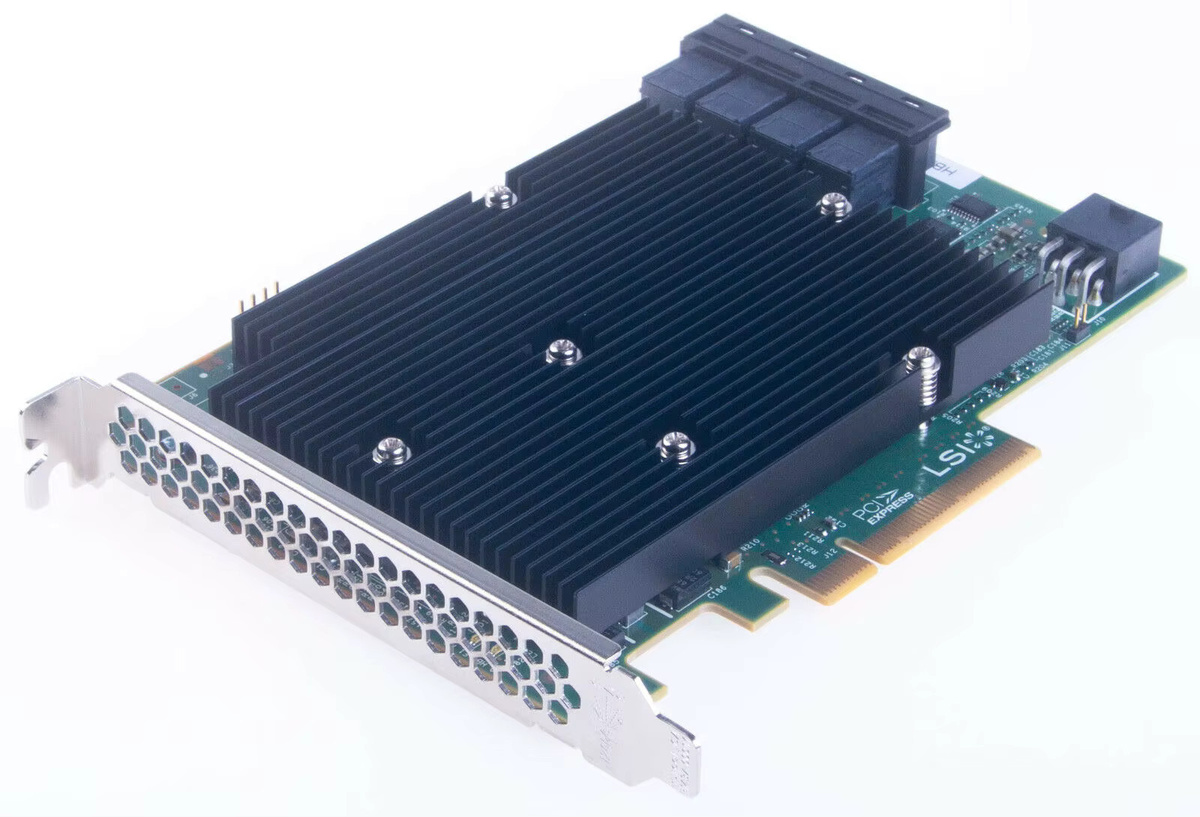 LSI 9300-16i 16-Port Host-Bus-Adapter LSI00447 12 GB/s RAID Controller Card Schwarz mit SFF-8643-Kabel - Bild 3