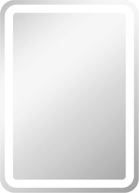 HOMCOM LED-Badspiegel in Silber mit Touch-Funktion, Rechteckig, B/H/T: 50 x 70 x 4 cm - Bild 1