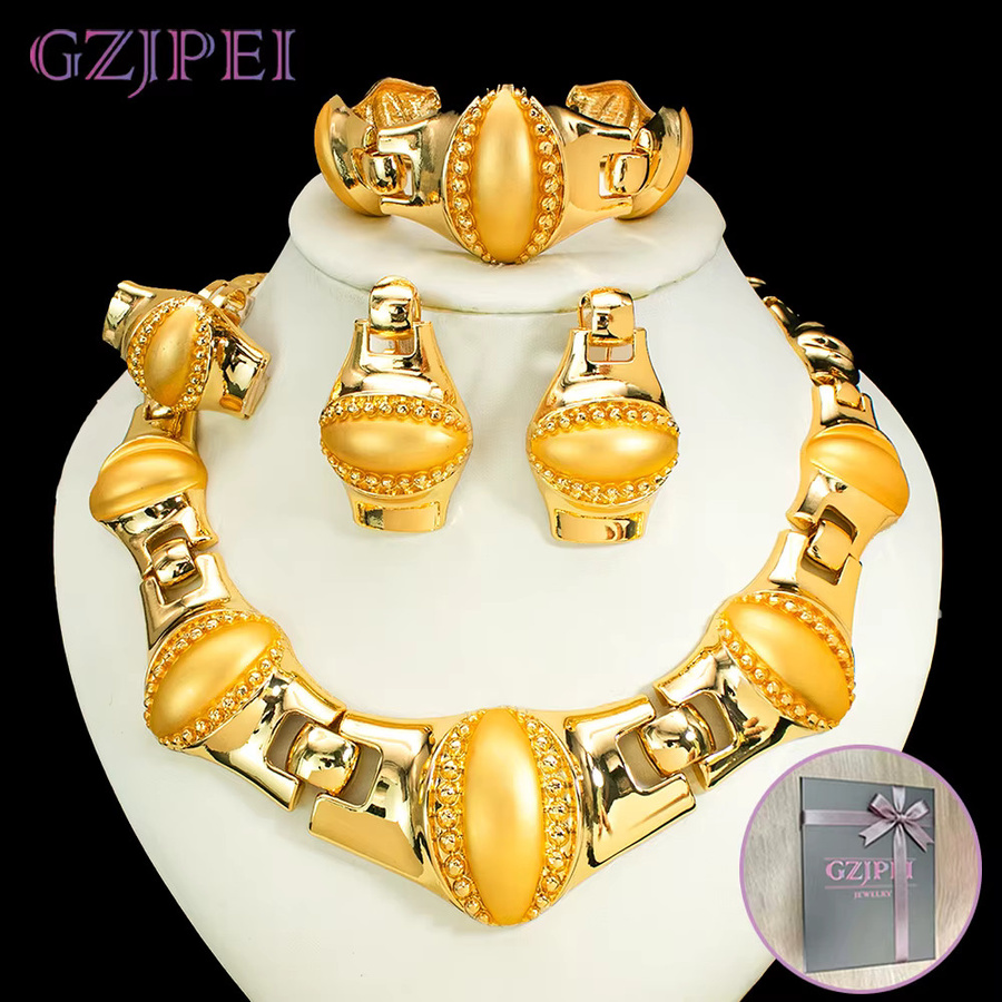 GZJPEI Schmuckset, 18K Vergoldet, Gold, Unisex - Bild 3
