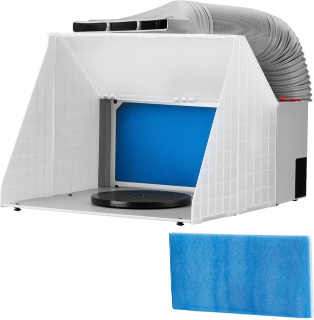 Wiltec Airbrush Absauganlage Komplett-Set in Grau und Weiß mit 4m³/Min Absaugleistung und 47dB Geräuschpegel - Bild 1